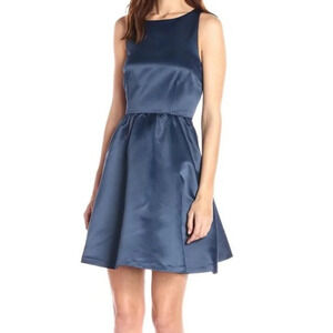 CeCe by Cynthia Steffe NWT Cara Satin Blue Fit & Flare Dress Size 6